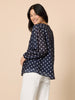 Aurora Spot Print Sheer Top - Navy/White rc&co