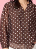 Aurora Spot Print Sheer Top - Coffee White rc&co