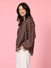 Aurora Spot Print Sheer Top - Coffee White rc&co
