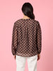 Aurora Spot Print Sheer Top - Coffee White rc&co