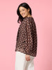 Aurora Spot Print Sheer Top - Coffee White rc&co