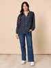 Aurora Spot Print Sheer Top - Navy/White rc&co