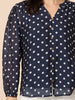 Aurora Spot Print Sheer Top - Navy/White rc&co
