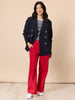 Cote D 'Azure Stripe Embroidered Cherry Tee - Navy/White rc&co