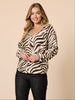Metropolitan Animal Print Top - Natural Multi rc&co