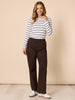 Maddy High Rise Wide Leg Jean  - Chocolate