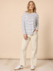 Nicolette Stripe Print Long Sleeve Tee - White/Black rc&co
