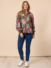 Bouquet Floral Print Shirt - Chocolate Multi rc&co