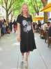 Circle on Circle Print Dress - Black