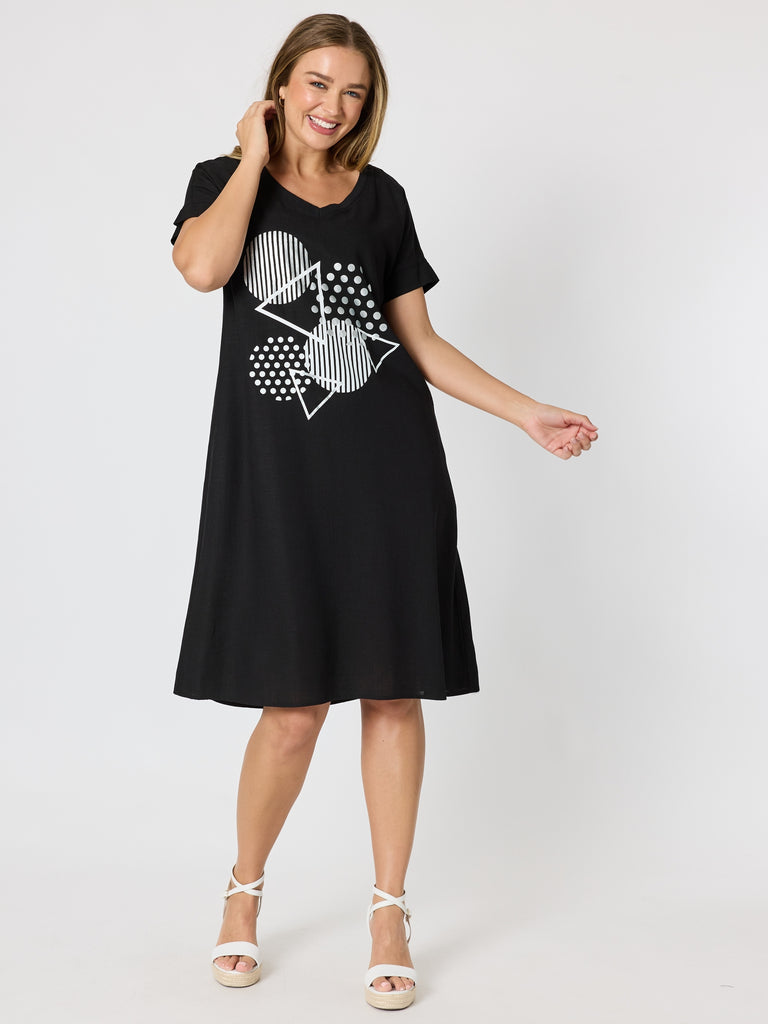 Circle on Circle Dress - Black RC&CO