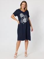 Circle on Circle Dress - Navy