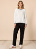 NYC Sports Embroidered Top - Ivory rc&co