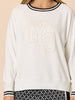 NYC Sports Embroidered Top - Ivory rc&co