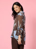 Vermont Floral Print Sheer Shirt - Coffee Blue rc&co