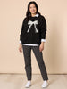 Pretty Bow Print Sweatshirt - Black rc&co