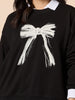 Pretty Bow Print Sweatshirt - Black rc&co