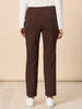 Evie Stretch Straight Leg Pant  - Coffee