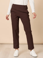 Evie Stretch Straight Leg Pant  - Coffee