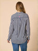 Amour Stripe Print Shirt - Navy/White