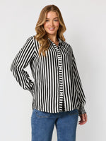 Amour Stripe Shirt - Black/White