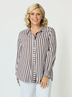 Amour Stripe Shirt - Chocolate/White