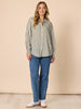 Amour Stripe Print Shirt - Khaki/White