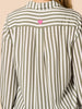 Amour Stripe Print Shirt - Khaki/White