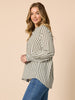 Amour Stripe Print Shirt - Khaki/White