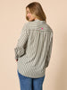 Amour Stripe Print Shirt - Khaki/White