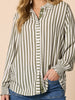 Amour Stripe Print Shirt - Khaki/White