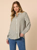 Amour Stripe Print Shirt - Khaki/White