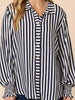 Amour Stripe Print Shirt - Navy/White