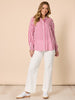 Amour Stripe Print Shirt - Pink White