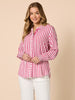 Amour Stripe Print Shirt - Pink White