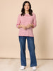 Harbour Stripe Print Long Sleeve Tee  - Red/White