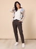 Kelly Dot Print Slim Leg Pant - Coffee rc&co