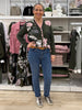 Colorado Floral Print Knit Cardigan - Khaki Multi