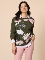 Colorado Floral Print Knit Jumper - Khaki Multi