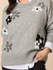 Chelsea Flower Knit - Floral Grey
