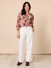 Dakota Floral Print Sheer Shirt - Blush Multi rc&co