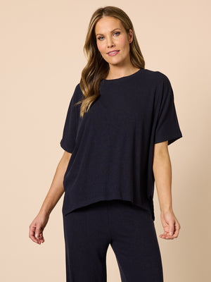 Le Lounge Ribbed Top - Navy rc&co