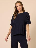 Le Lounge Ribbed Top - Navy