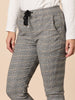 Chic Check Print Crushed Pant - Natural rc&co