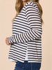The Duo Stripe Print 2 in 1 Top - Navy/Ivory