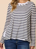 The Duo Stripe Print 2 in 1 Top - Navy/Ivory rc&co