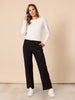 Pippa Straight Leg Ponte Pant  - Black rc&co