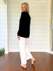 Brushed Crew Neck Long Sleeve Tee - Black