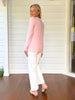 Brushed Crew Neck Long Sleeve Tee - Blush