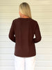Brushed Crew Neck Long Sleeve Tee - Coffee