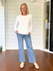 Brushed Crew Neck Long Sleeve Tee - Ivory
